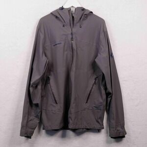 MAMMUT Hooded Softshell Jacket Full Zip Outdoor Performance Grey Mens Sz XL